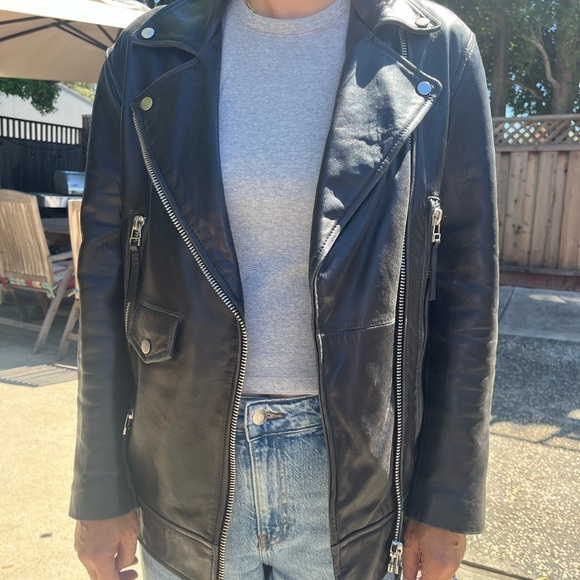 Zara Oversized Leather Moto Jacket - Picture 5 of 5